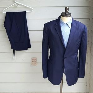 ERMENEGILDO ZEGNA Recent Turati Shirt Techmerino Navy Wool Sz 40 R L Mens Suit